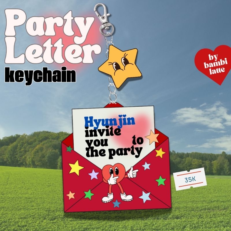 Keychain Acrylic Party Letter Straykids by bambi.latte (bisa custom idol lain)