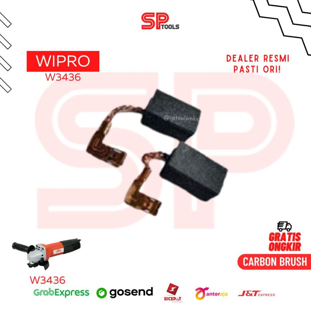 CARBON BRUSH / ARANG / SPUL MESIN GERINDA GURINDA WIPRO W3436