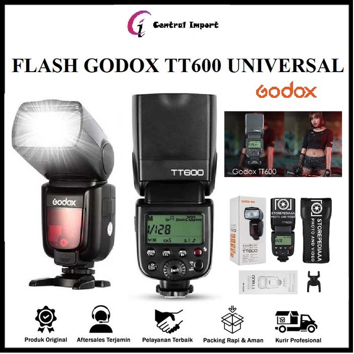 GODOX TT600 Universal Flash Speedlite External Canon Nikon Sony Fujifilm - Flash Godox TT600 Univers