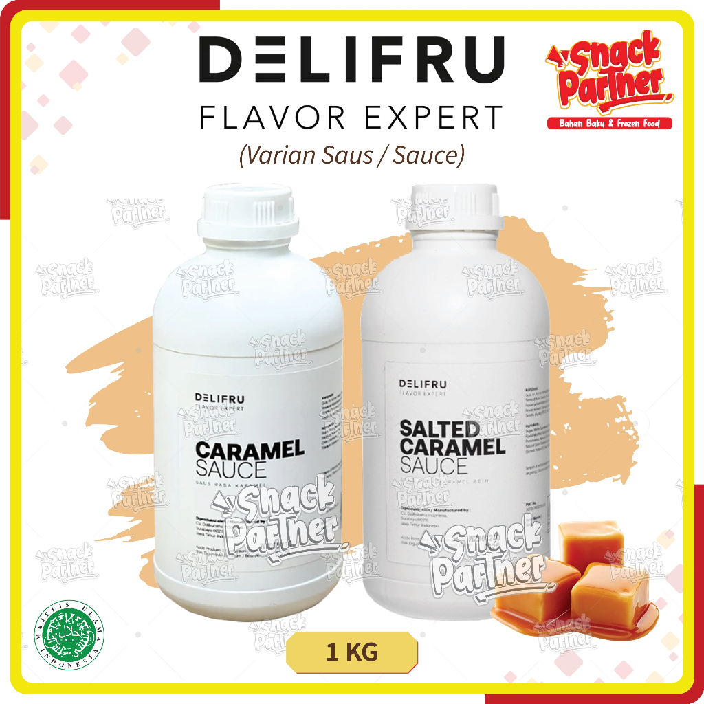 

DELIFRU | CARAMEL SAUCE 1 KG - Topping Sauce Syrup Sirop Selai Karamel 1KG