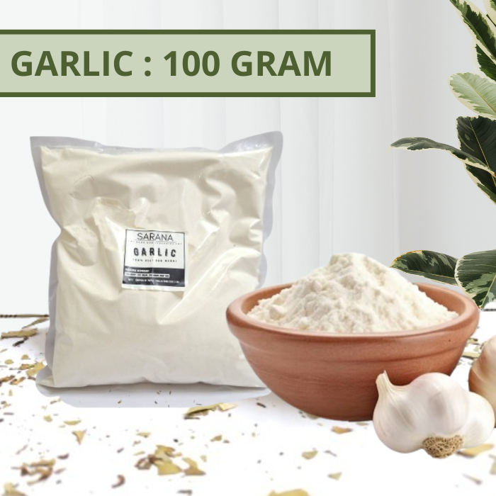 

Bawang Putih Bubuk Asli 100 Gram / Garlic Powder Rempah Bubuk / Bumbu Dapur Bubuk Lengkap