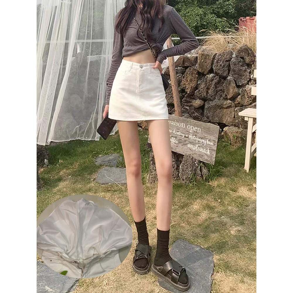 rok celana Jeans wanita rok celana Jeans perempuan rok celana jeans putih