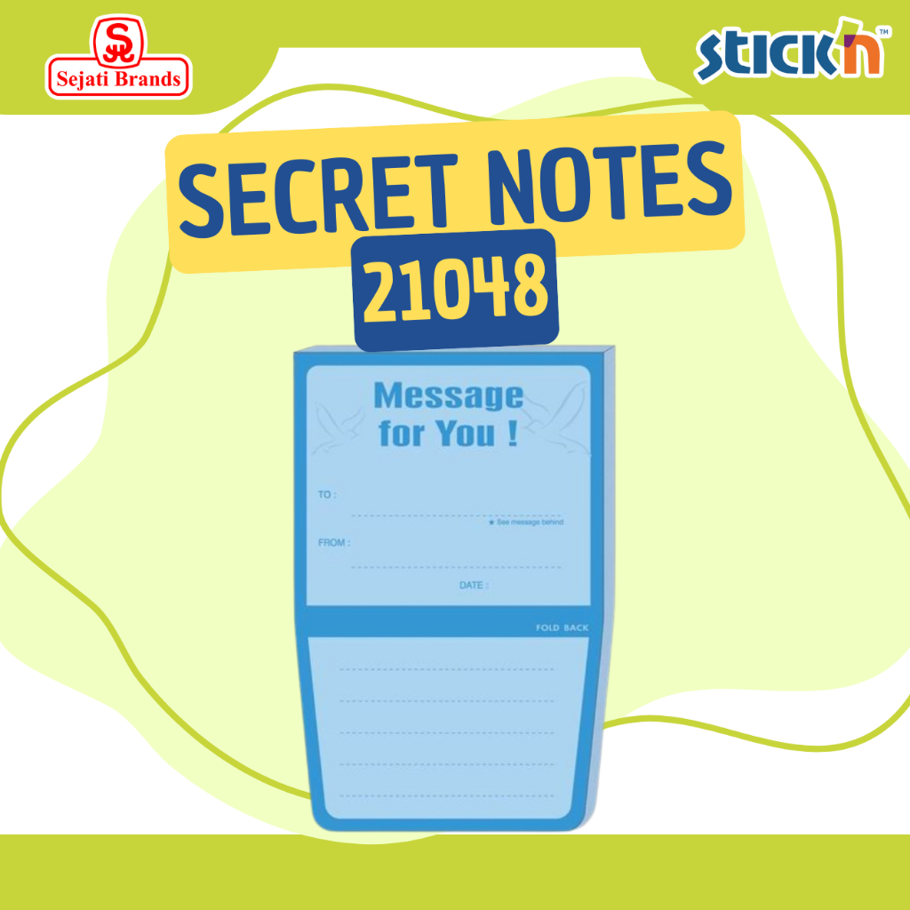 

Stick'n Private Notes Secret Note 21048 Message for you - Memo pesan Sticky note