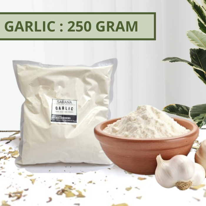 

Bawang Putih Bubuk Asli 250 Gram / Garlic Powder Rempah Bubuk / Bumbu Dapur Bubuk Lengkap