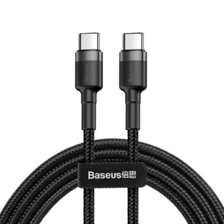 KABEL DATA BASEUS CAFULE TYPE-C TO TYPE-C PD2.0 60W 3A GRAY BLACK