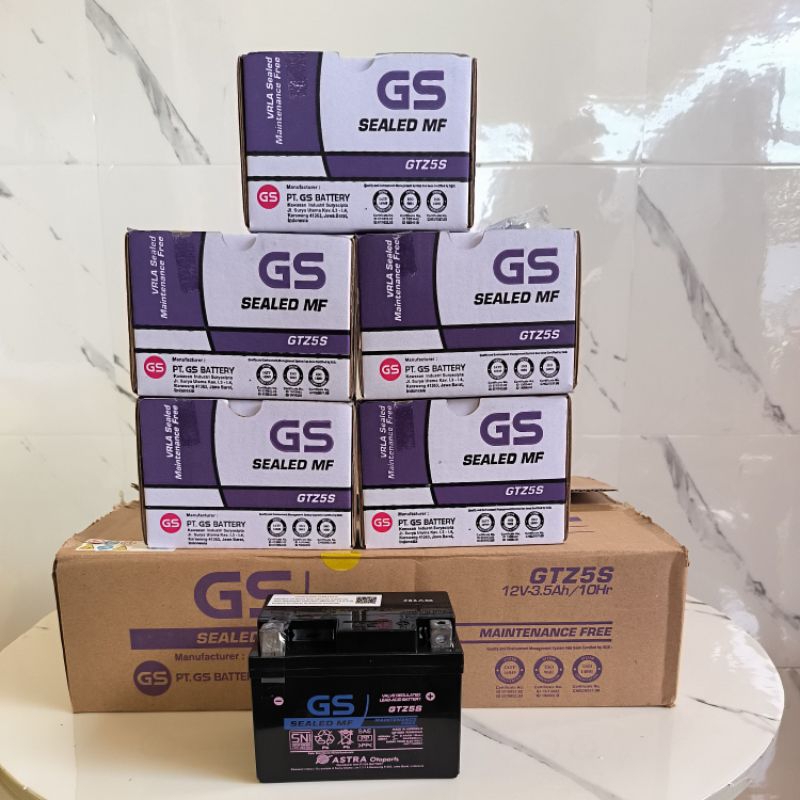 AKI GTZ5S GS ASTRA ACCU KERING BEAT FI,VARIO,SCOOPY 1DUST ISI 10 PCS