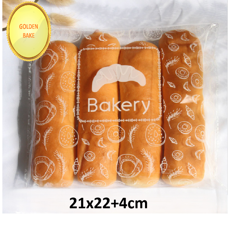 

GB 100pcs plastik 21x22+4cm OPP bening bakery roti kue kemasan cookies rotiboy