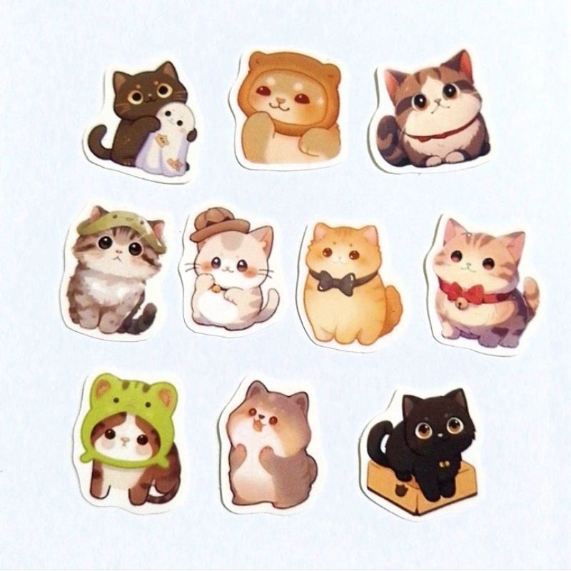 

[isi 10] Stiker Kucing lucu gemes / sticker cat / sticker cute