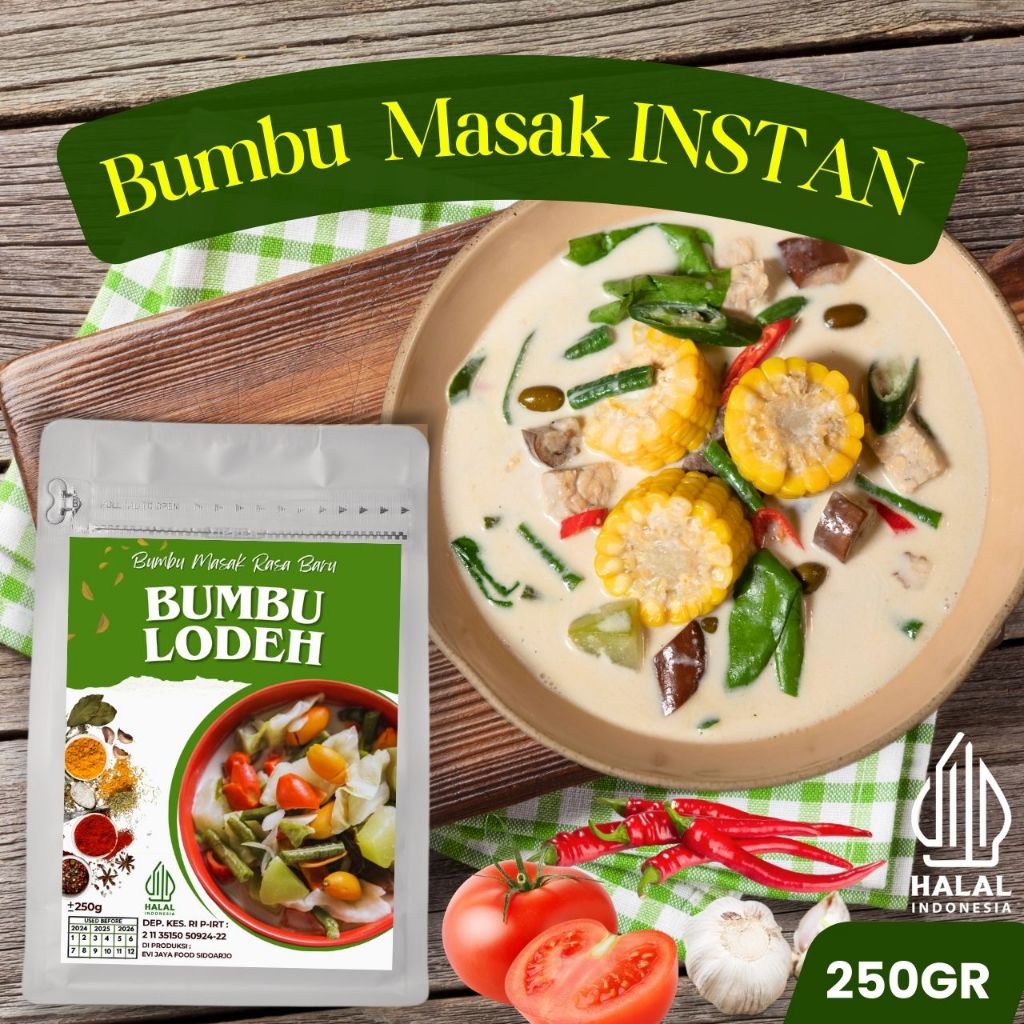 

Bumbu Masak Instan Rasa LODEH, Kemasan 250gr. Bumbu Basah, Bumbu Jadi, Bumbu Instan