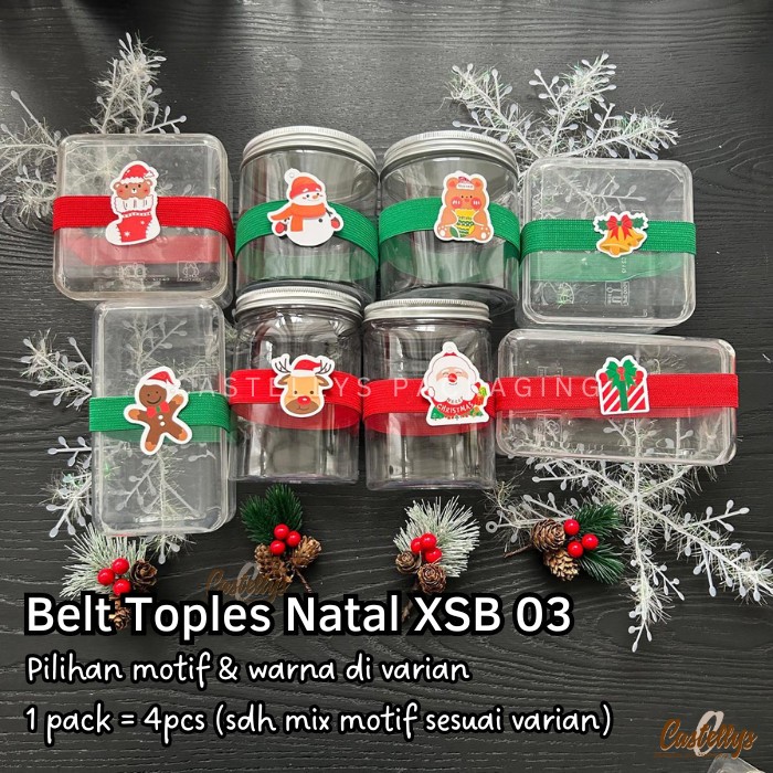 

DAPAT 2PACK-Sabuk Toples Natal XSB03 Hiasan Kue Kering Jar Cookies Hangtag Christmas