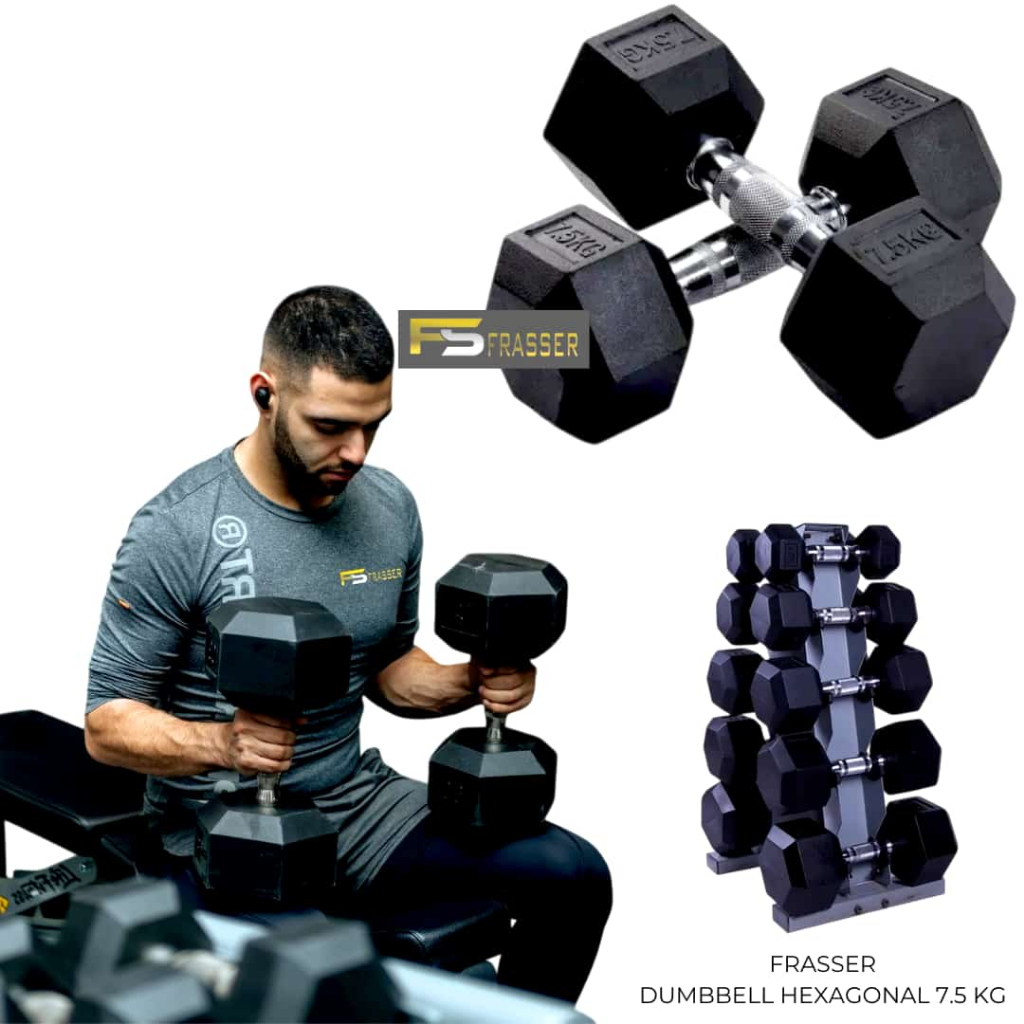 Frasser Dumbell Hexagonal 7,5 KG Barbel DMBHX04