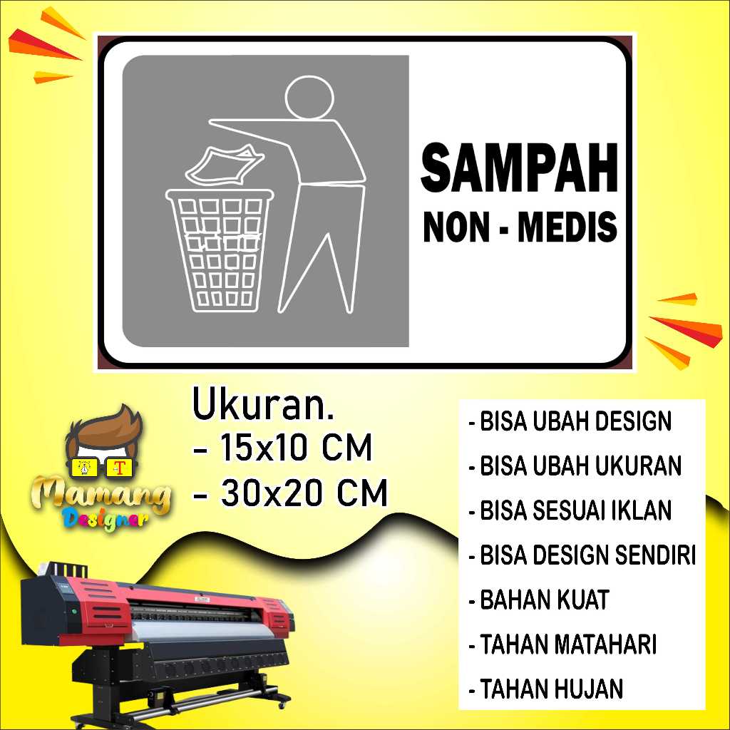 

Buat Sticker Sampah Non Medis Bahan Kuat Putih