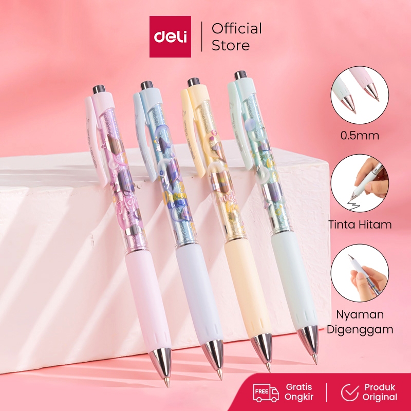 

Deli Pulpen Gel / Gel Pen 0.5mm Lucu Tinta Hitam SA126