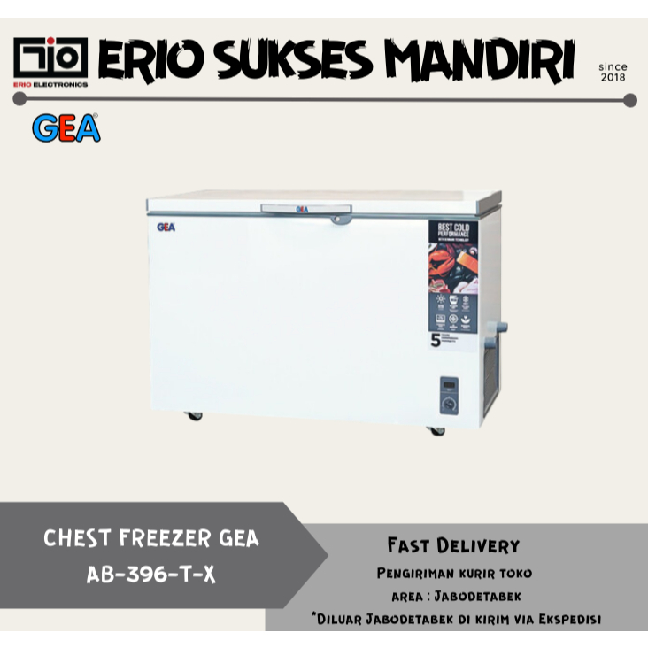 GEA CHEST FREEZER TIPE AB-396-T-X KULKAS DAGING