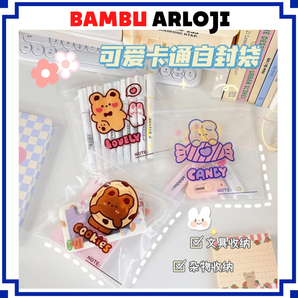 BAJ Plastik Cookies Ziplock Packing Serbaguna Plastik kue Plastik Permen Karakter Kantong Kemasan Ku