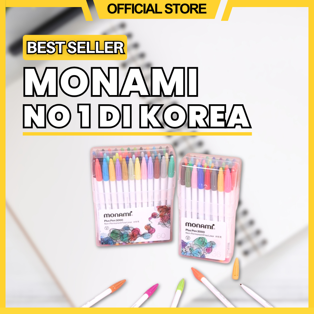 

Drawing Pen Pena Gambar - Monami Plus Pen 3000 Set 60 Colors Fineliner Pen Marker