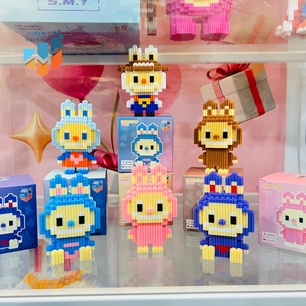 SMY Toystown Labubu Mini Nano Block Bricks Mainan Balok Susun Mainan Edukasi Anak DIY Karakter Kartu