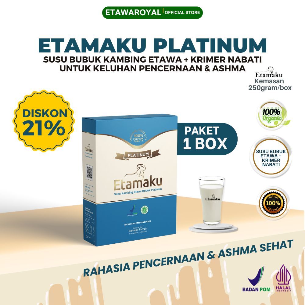 

Paket 1 Box Susu Kambing Etawa Etamaku Untuk Asam Lambung dan Pencernaan Susu Etawa Original