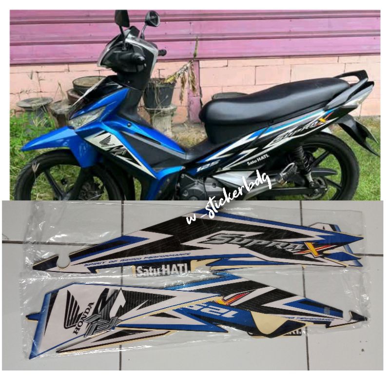 Striping Lis Honda Supra X 125 Fi 2014 Biru Hitam