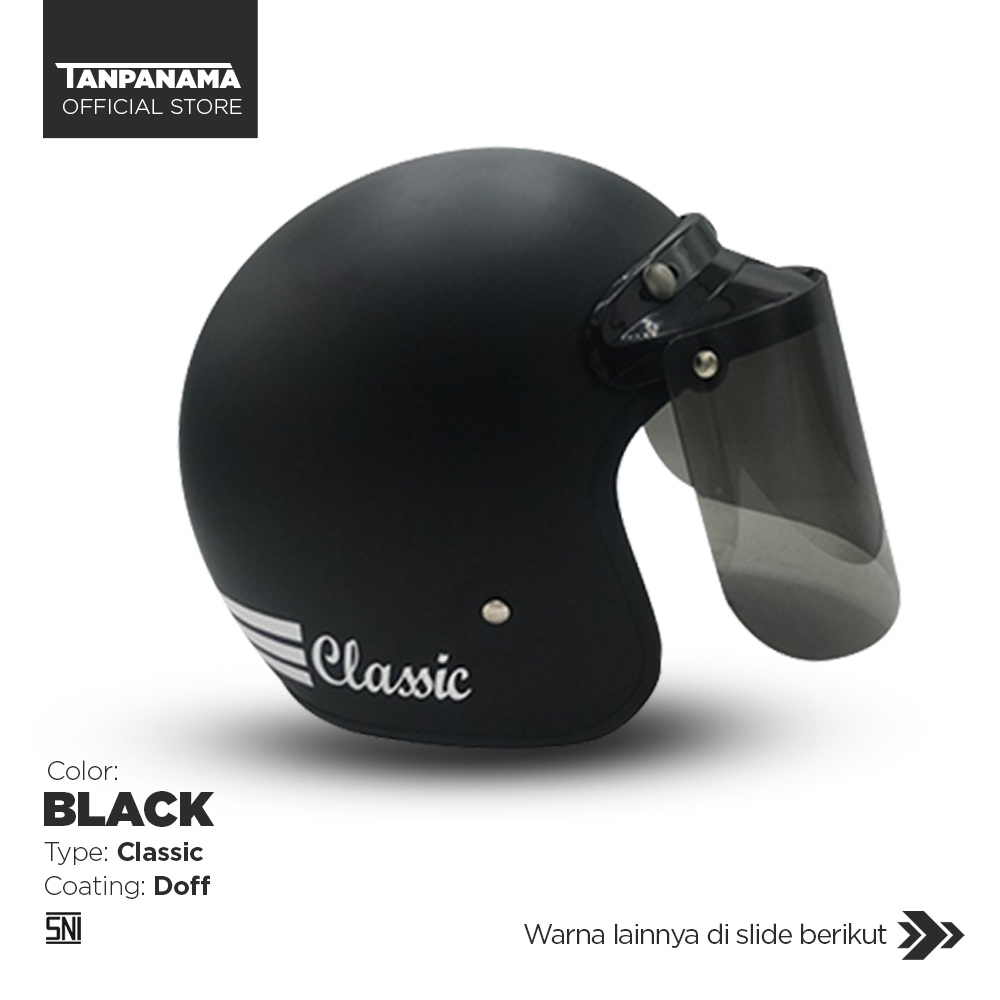 Tanpanama Helm - Helm Bogo Classic / Helm Retro Dewasa SNI