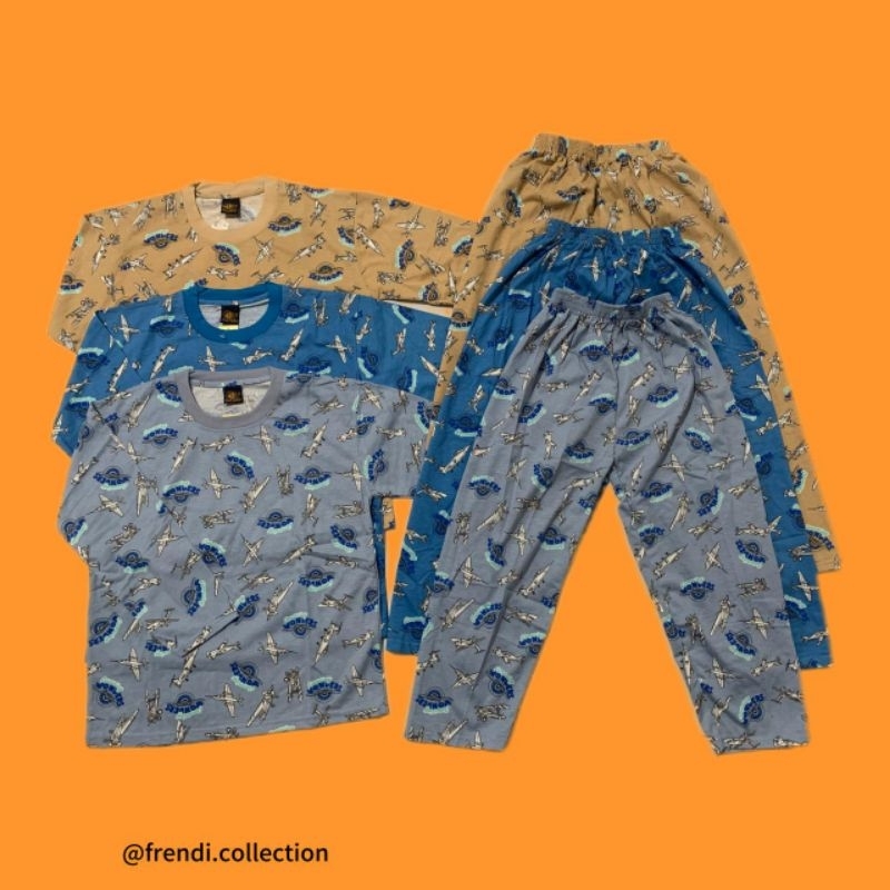 Frendi collection | One set anak hayami lengan panjang motif kartun, baju setelan anak laki laki dan