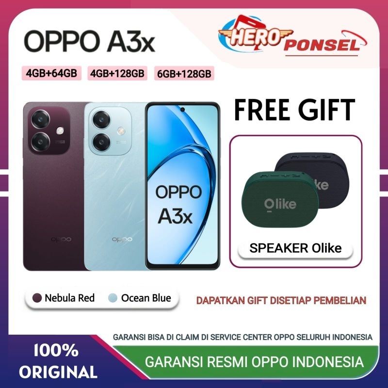 OPPO A3X RAM 4/64GB | OPPO A 3X RAM 4/128GB | OPPO A3 X RAM 6/128GB GARANSI RESMI OPPO INDONESIA