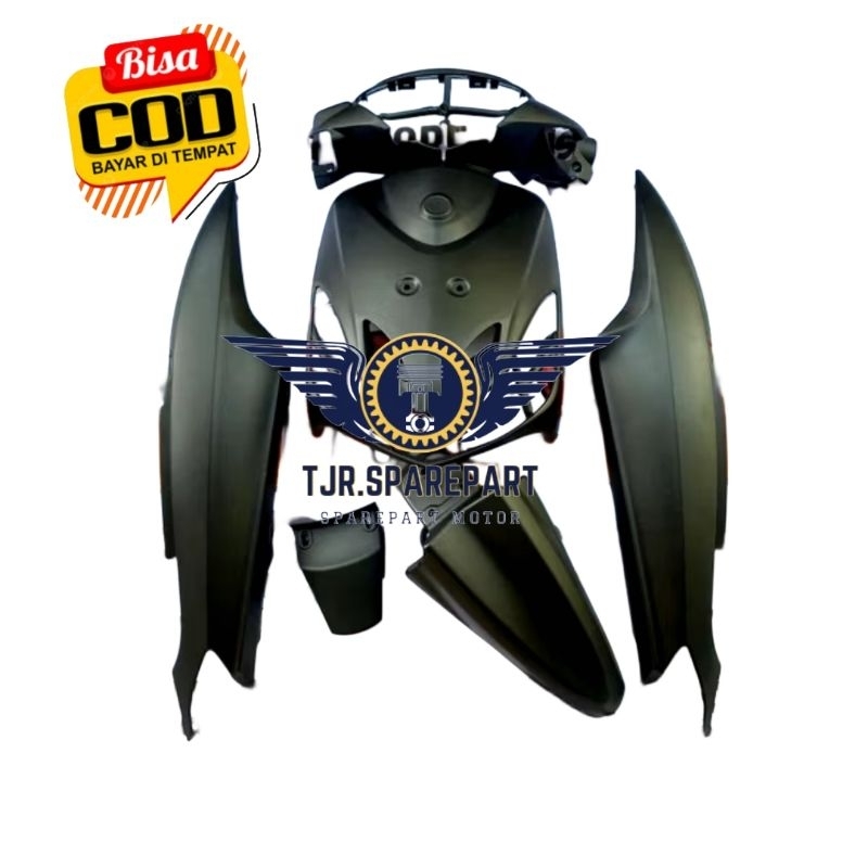 Fullset Full Body Halus Yamaha Mio Smile Warna Hitam Doff / Cover Body Mio Smile Hitam Doff
