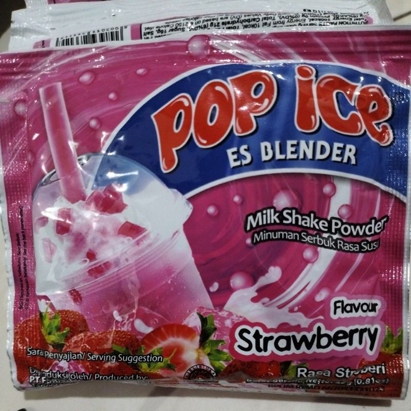 

Pop Ice Es Blender Milk Shake Powder Rasa Strawberry