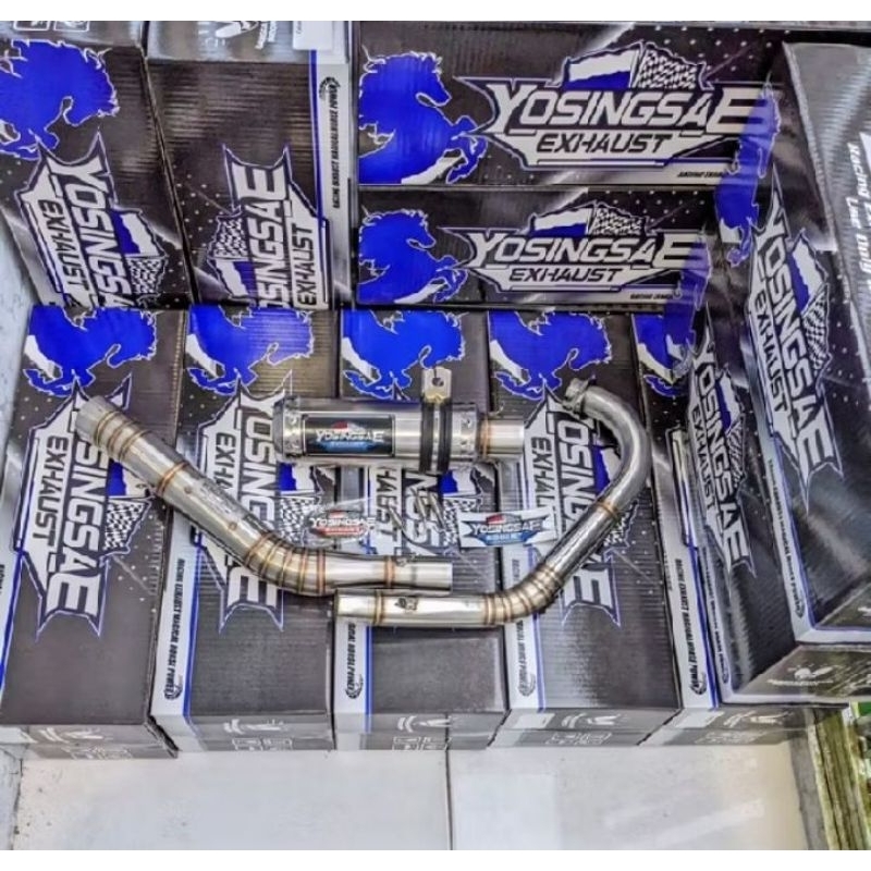 knalpot yosingsae exhaust pipa leher roadrace road race satria fu 150 karbu/fu fi injeksi raider 150