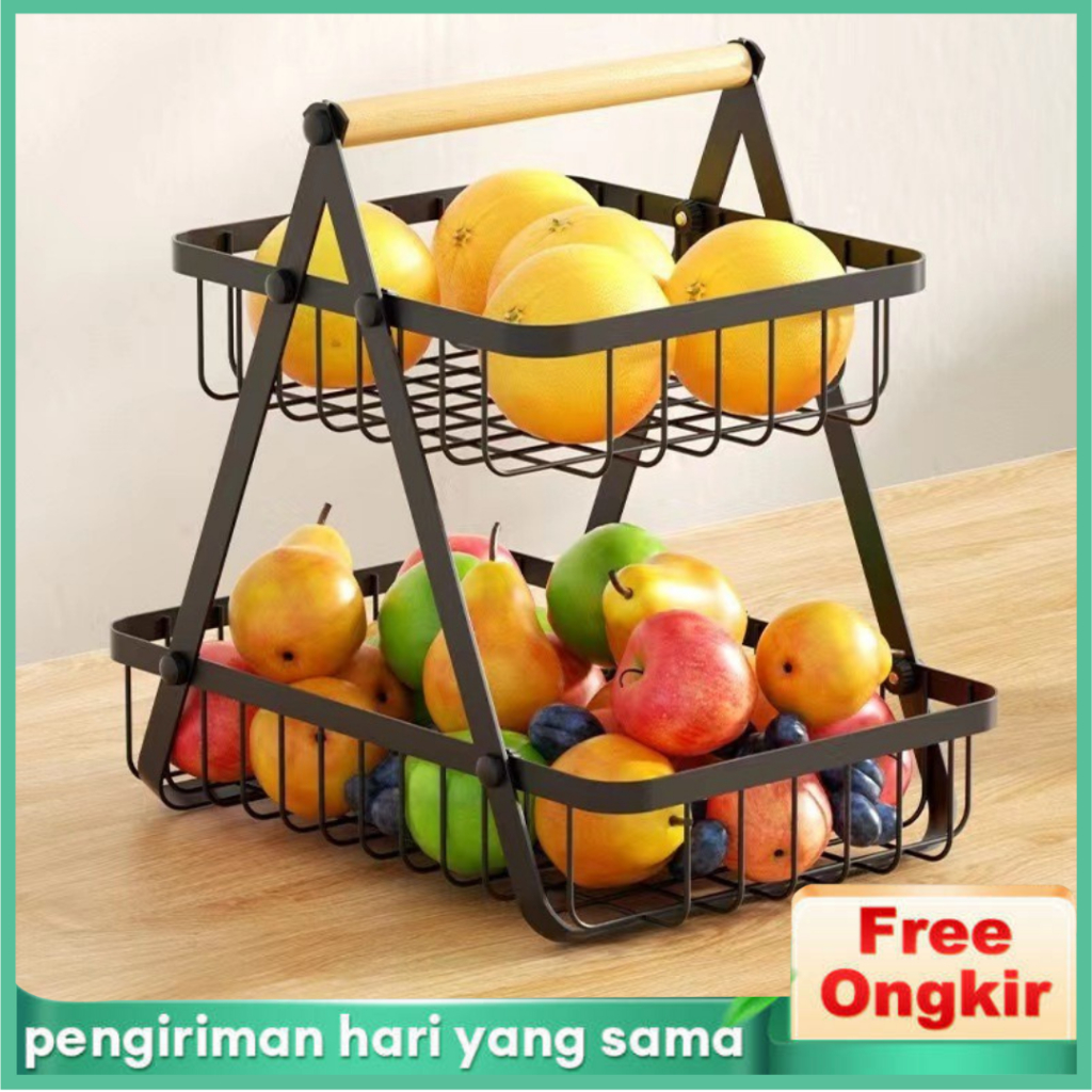 Rak Keranjang Susun / Keranjang Buah / Rak Keranjang Susun / Keranjang Serbaguna / Rak Serbaguna