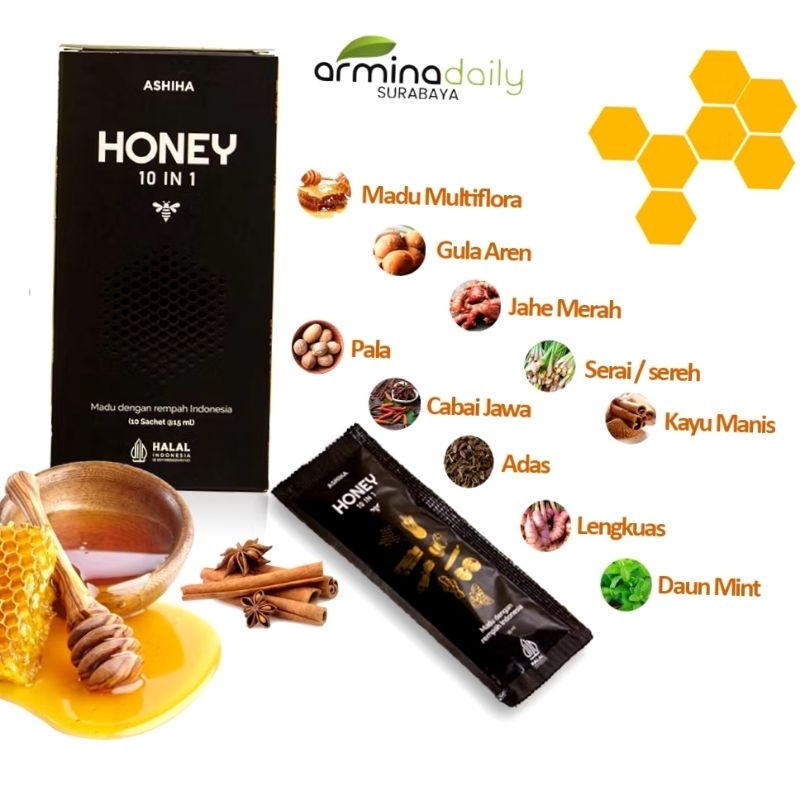 

Madu Ashiha Honey In 1 Asli Arminadaily 1 Box isi 10 Sachet