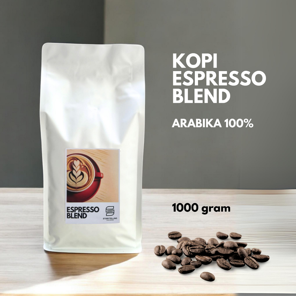 

Kopi espresso blend Arabika 100% / House blend coffee /1000 gram / 1 kg / biji atau bubuk