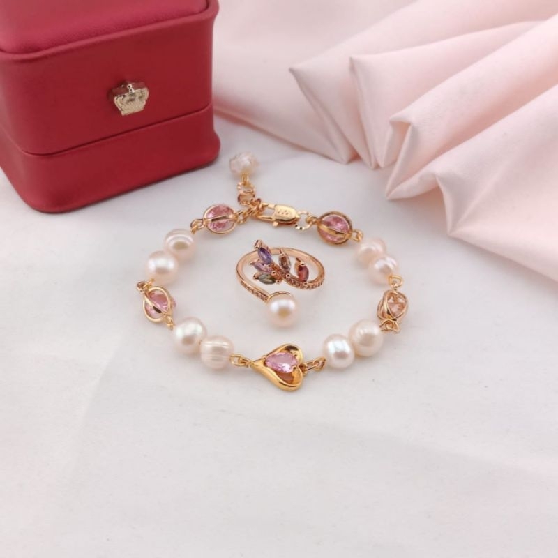 Set Gelang Cincin mutiara