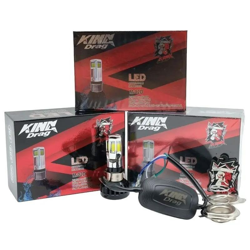Lampu Utama HID LED 3 sisi ACDC by kingdrag king drag Original Import 3 Sisi mata led PUTIH TERANG A
