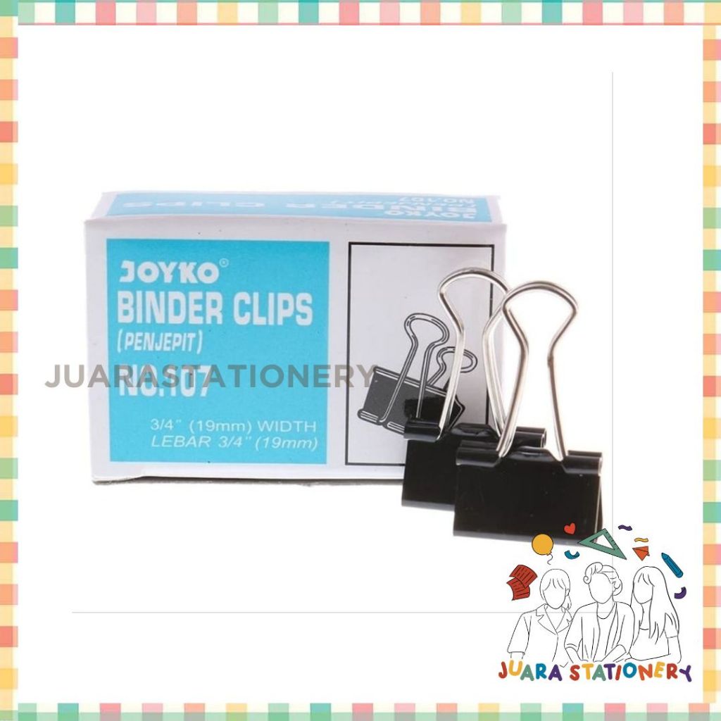 

(100) JUARASTATIONERY Binder Clips Joyko No 107 [LUSIN] / Binder Clip Paper Clip Lusin