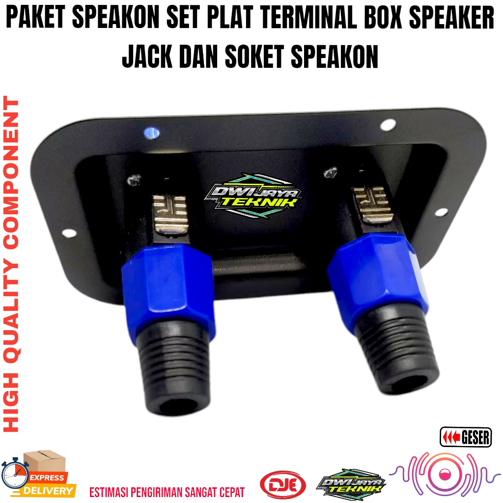 Paket Speakon Set Plat Terminal Box Speaker Jek Dan Soket Spikon Socket Jeck Panel Spicon Lengkap