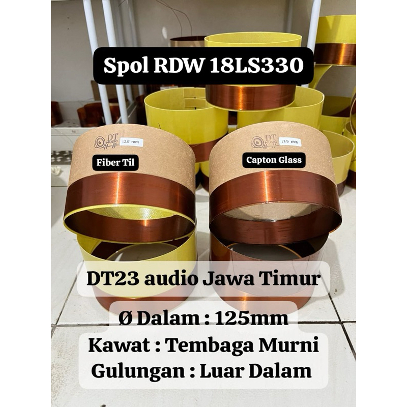 Spol Speaker Rdw 18Ls330 DT Music lilitan luar dalam / Spul Spool Voice Coil 125 mm (spol balap)