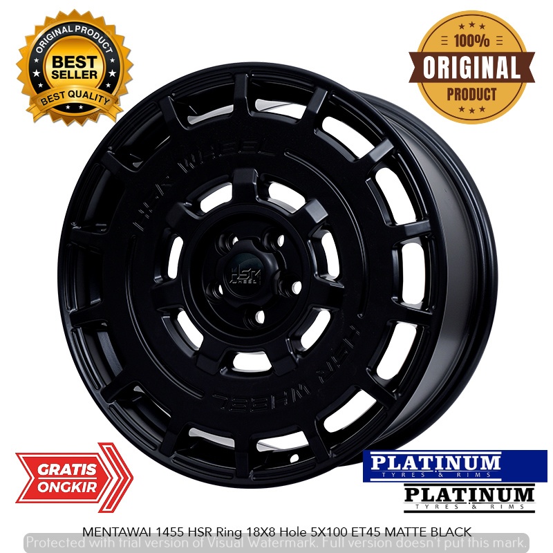 VELG MOBIL SUBARU FT86 CELICA VW GOLF POLO HSR MENTAWAI RING 18 NEW BLACK