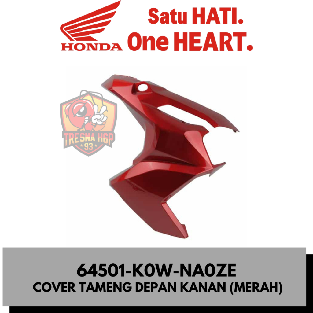 64501-K0W-NA0ZE COVER TAMENG DEPAN KANAN (MERAH GLOSSY) ADV 160 ORIGINAL | COVER R FR SIDE 64501K0WN