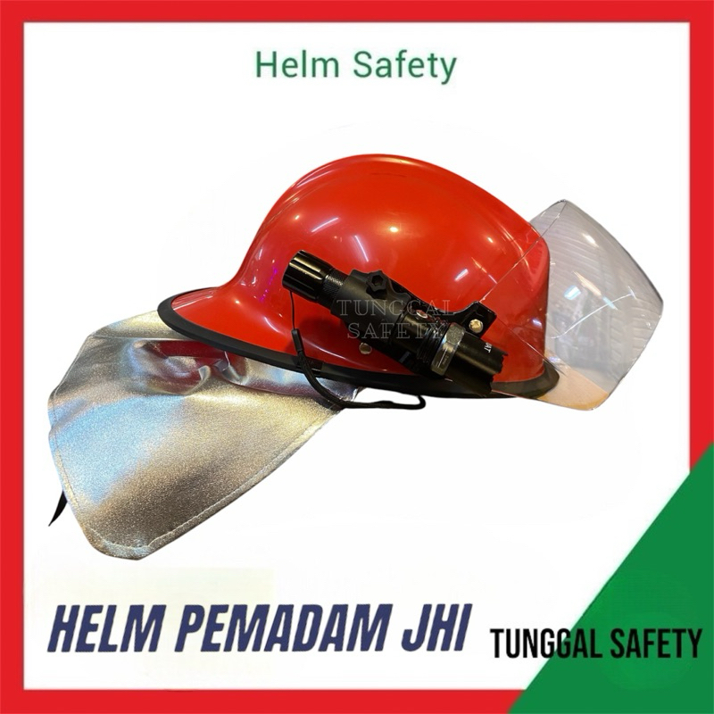 Helm Safety Pemadam Kebakaran JHI + Senter termurah