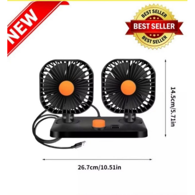 kipas mobil dengan ujung colokan usb+bisa cas hp