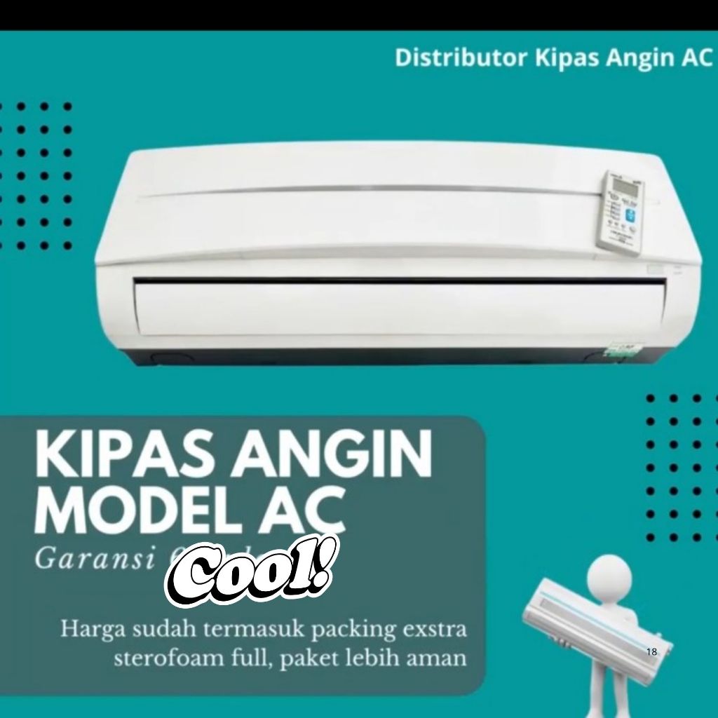 KIPAS ANGIN MODEL AC 1PK FREE REMOTE - KIPAS AC - 1PK