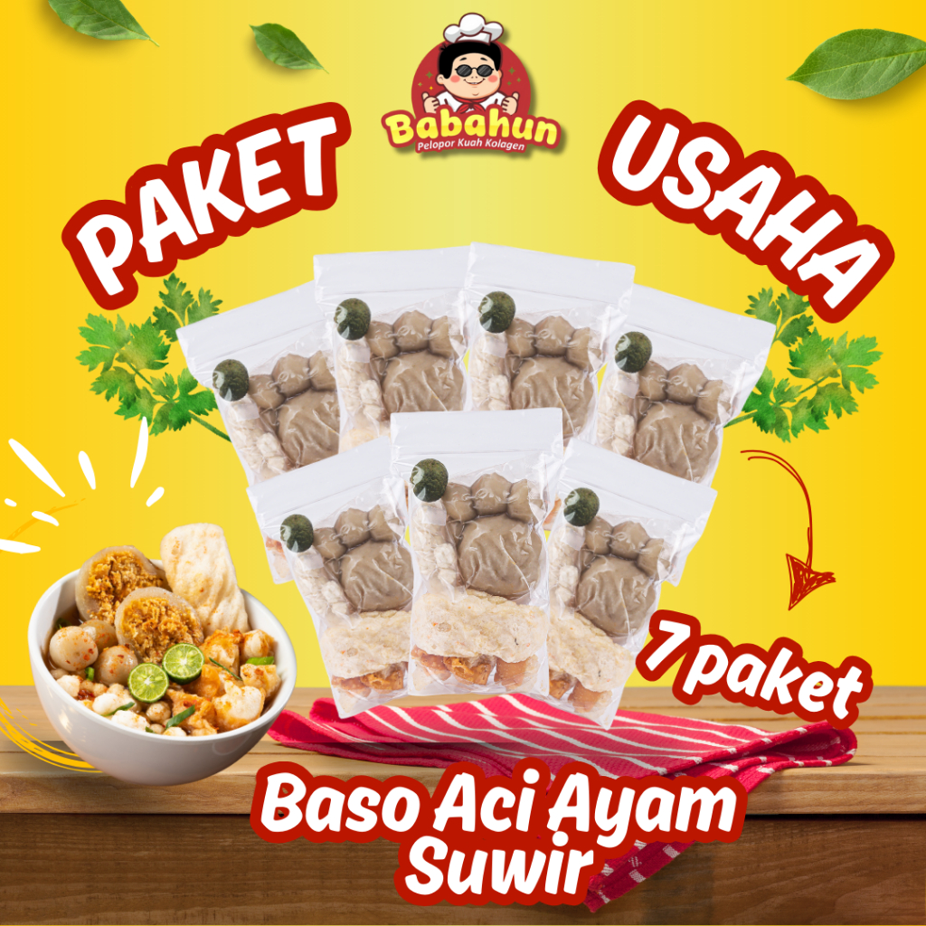 

[Free Snack] 7 Bungkus Baso Aci Ayam Suwir Paket Cuan Berkah Cuangki Instan Pedas Makanan