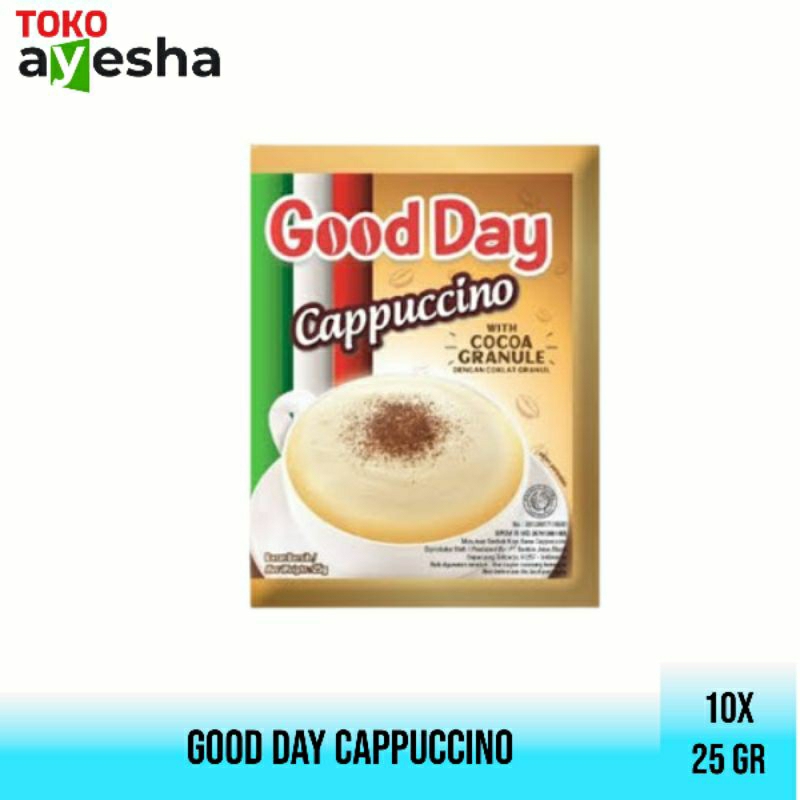 

Good Day Cappuccino 25 gr - 1 renceng isi 10 scht