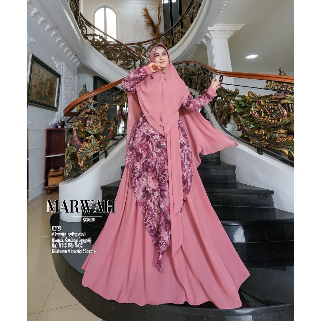 Zahira1808 Marwah Gamis Syari Lebaran Idul Fitri Stok Terbatas