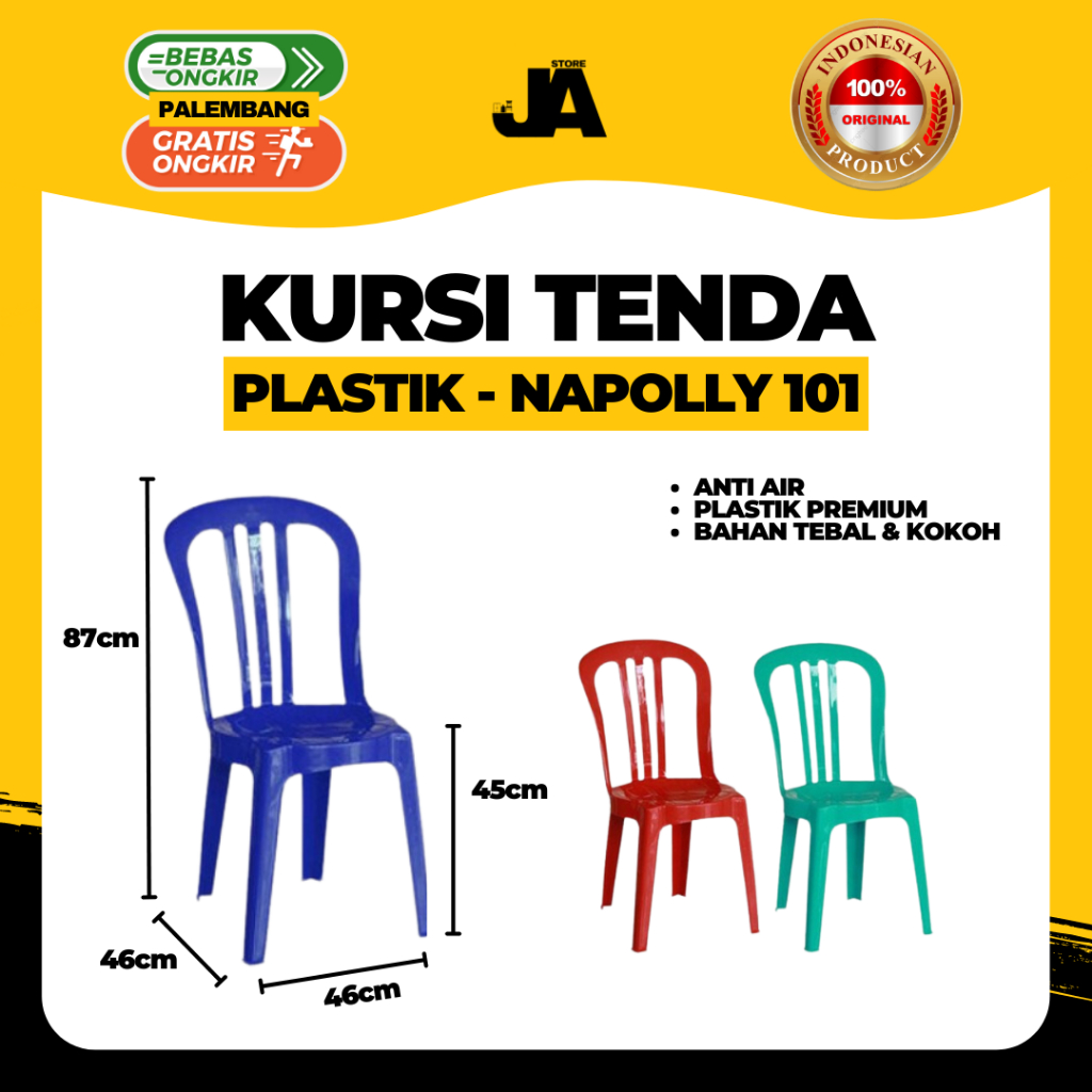 Kursi Tenda Napolly 101 Plastik / Kursi Kondangan / Kursi Rumah Makan / Awet Berkualitas / Grosir