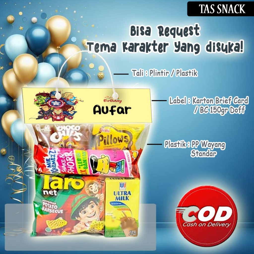 

Tas Ulang Tahun Tema Captain - 20x35 / Tas Snack / Tas Souvenir / Hampers Mini / Tas Hadiah / Tas Plastik / Tas Pesta / Tas Snack Ultah Karakter / Tas Jinjing