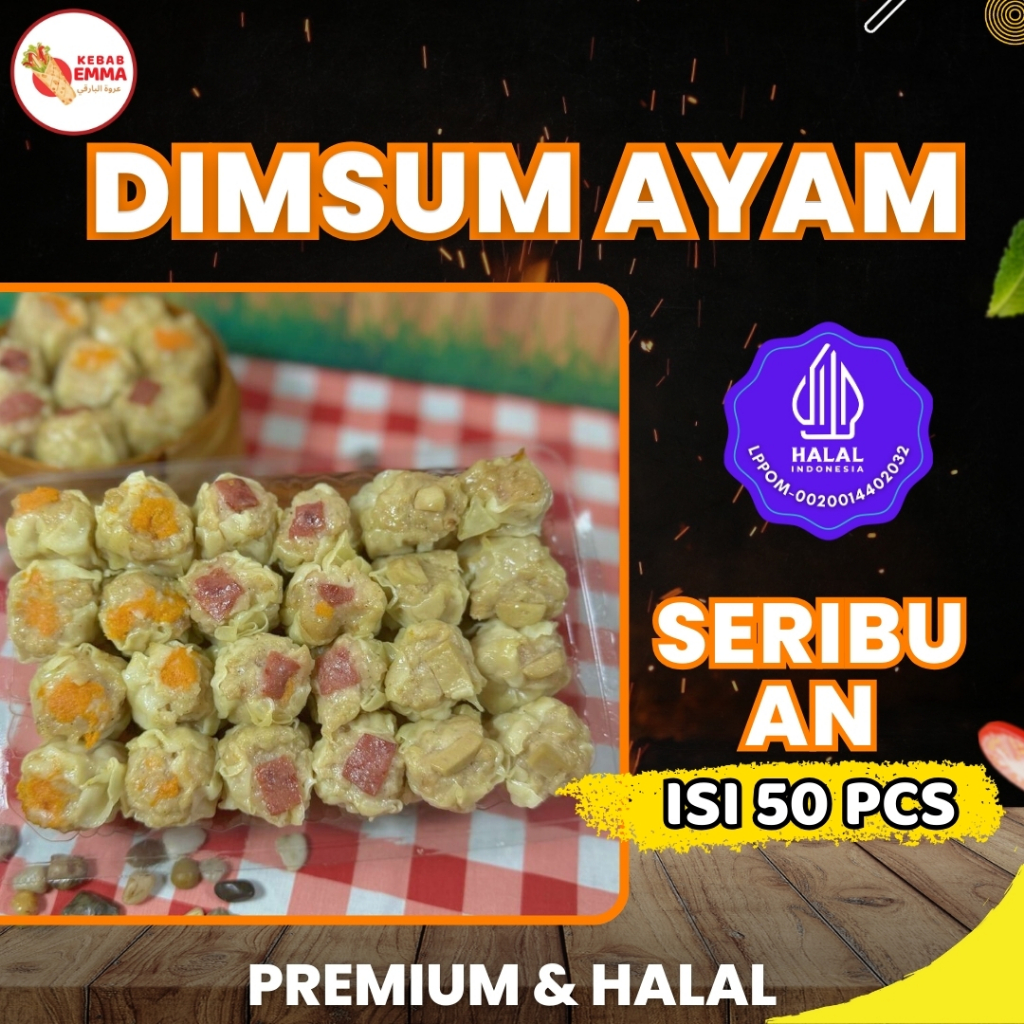 

Dimsum Mini isi 50 Free Saus Merah Topping Wortel, Smokebeef, Sosis Halal & Frozen kemasan vakum/twinwall