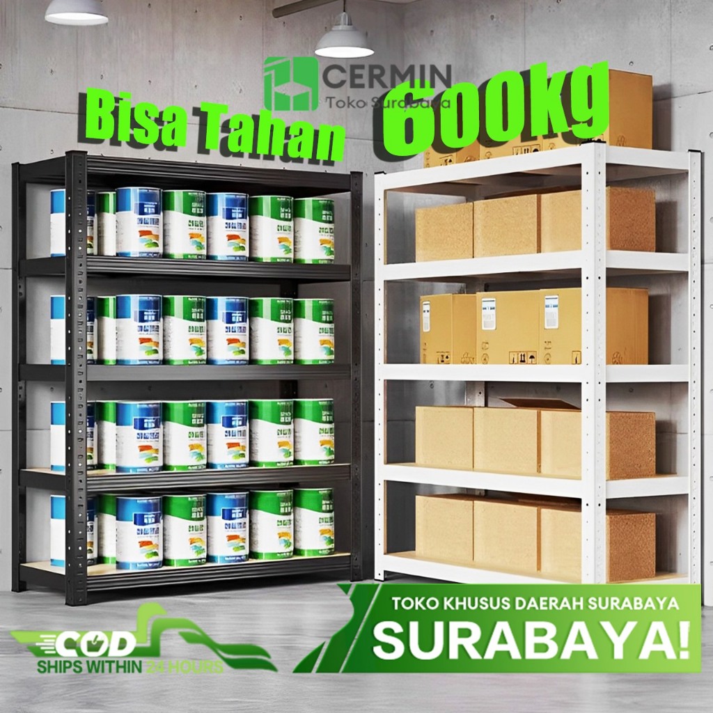 [Surabaya Express]Rak Besi Gudang Rak Besi Siku 5susun Rak gudang Serbaguna Rak Aquarium Rak Gudang 