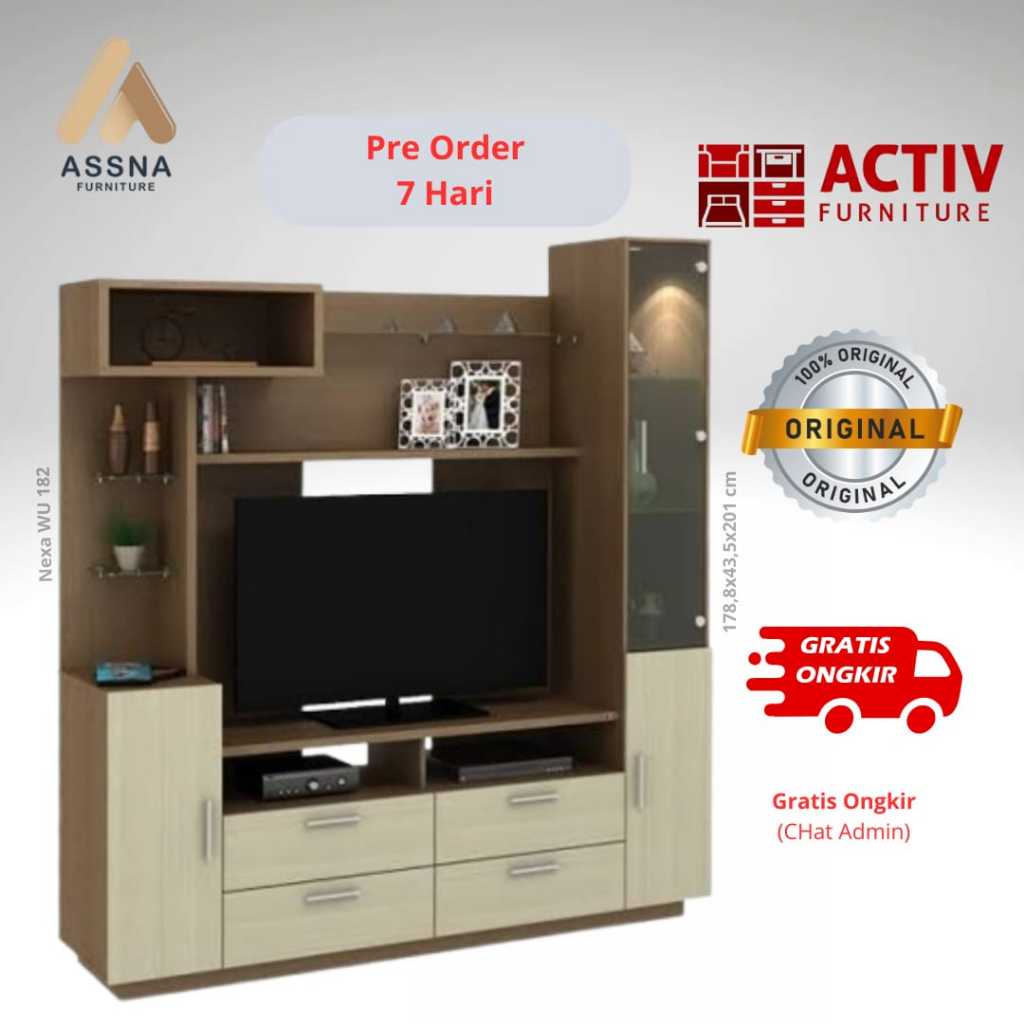 Rak Meja Buffet Tv Activ Nexa WU 182 Home Oak Fresh Magnolia